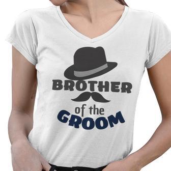 Brother Of The Groom Matching Bridal Party For Family Women V-Neck T-Shirt | Favorety CA