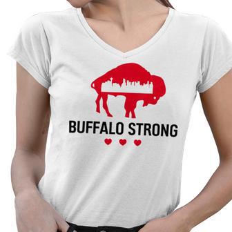 Buffalo Strong Pray For Buffalo Buffalo Strong Women V-Neck T-Shirt | Favorety UK