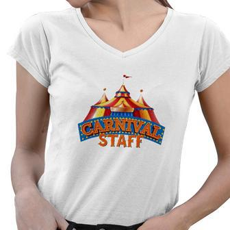 Carnival Staff Themed Birthday Event Party Costume Women V-Neck T-Shirt | Mazezy UK