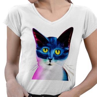 Cat Avatar Women V-Neck T-Shirt | Favorety CA