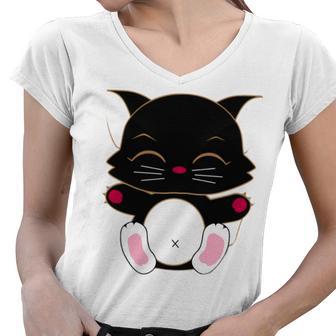 Cat Cut Cat Cat Lovers Black Cat Funny Cat Birthday Cat Gift Cat Danger Kitty V2 Women V-Neck T-Shirt | Favorety CA