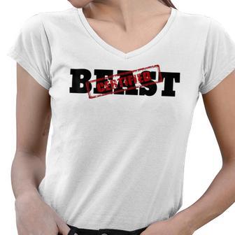 Certified Beast Athletic Workout Fitness 486 Trending Shirt Women V-Neck T-Shirt | Favorety