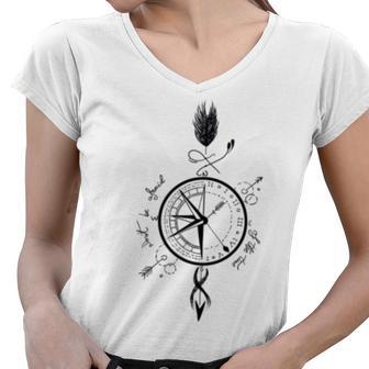 Compass Travel Lover Women V-Neck T-Shirt | Favorety AU