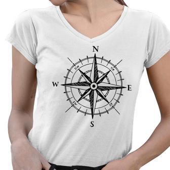 Compass Women V-Neck T-Shirt | Favorety