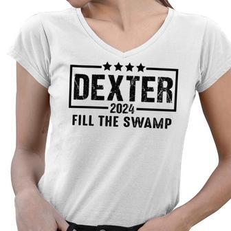 Dexter 2024 Fill The Swamp Women V-Neck T-Shirt - Monsterry