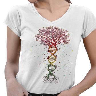 Dna Tree Life Funny Women V-Neck T-Shirt | Favorety CA