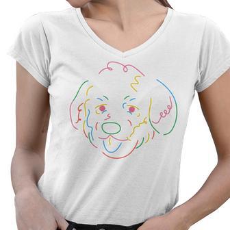 Dog Distraction Sticker Design Funny Dog Distraction Stickers Women V-Neck T-Shirt | Favorety CA