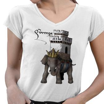 Forteza Elephant Of Fiore Dei Liberi Women V-Neck T-Shirt | Mazezy