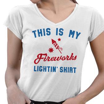 Fourth Of July My Fireworks Vintage 749 Shirt Women V-Neck T-Shirt | Favorety DE