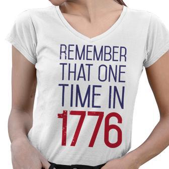 Fourth Of July Remember 1776 Funny 743 Shirt Women V-Neck T-Shirt | Favorety CA