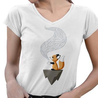 Fox Tea Women V-Neck T-Shirt | Favorety