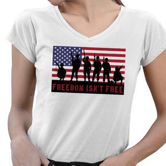 Freedom Isnt Free 4Th Of July America Women V-Neck T-Shirt | Mazezy