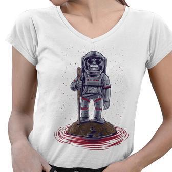 Funny Astronaut Monkey V3 Women V-Neck T-Shirt | Favorety DE