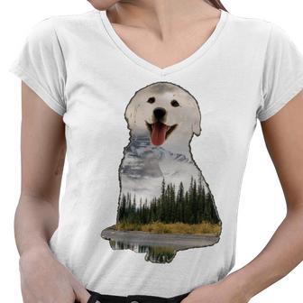 Golden Retriever Cute Puppy Women V-Neck T-Shirt | Favorety UK