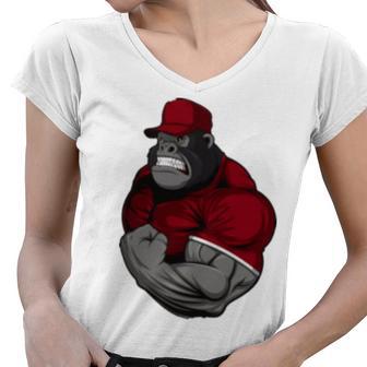 Gorilla Muscle Women V-Neck T-Shirt | Favorety AU