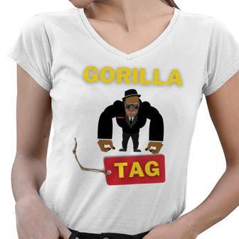 Gorilla Tag Pfp Maker Gorilla Tag Classic Women V-Neck T-Shirt - Monsterry UK