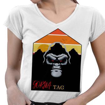 Gorilla Tag Pfp Maker Gorilla Tag Mountain Women V-Neck T-Shirt | Favorety UK