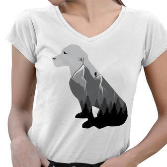 Happiness Is A Day Spent Hiking With My Dog Women V-Neck T-Shirt | Favorety AU