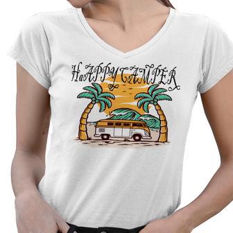 Happy Camper V2 Women V-Neck T-Shirt | Favorety AU