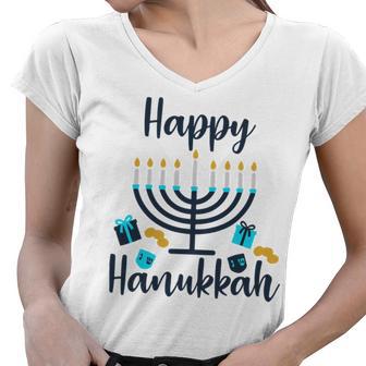 Happy Hanukkah Chanukah Pajama 893 Shirt Women V-Neck T-Shirt | Favorety AU