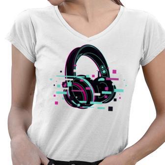 Headset Lover V2 Women V-Neck T-Shirt | Favorety DE