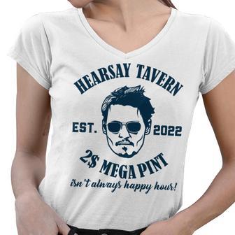 Hearsay Tavern Est 2022 Mega Pint Isnt Always Happy Hour Women V-Neck T-Shirt | Favorety