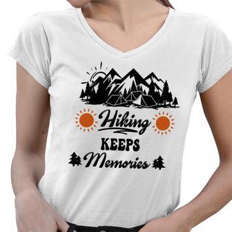 Hiking Keeps Memories V2 Women V-Neck T-Shirt | Favorety CA