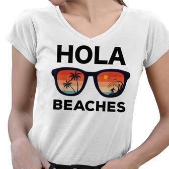 Hola Beaches Funny V2 Women V-Neck T-Shirt | Favorety UK