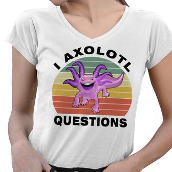 I Axlotl Questions Cute Axlotl V2 Women V-Neck T-Shirt | Favorety