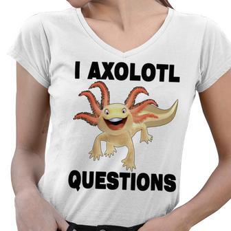 I Axlotl Questions Cute Axlotl Women V-Neck T-Shirt | Favorety