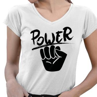 Juneteenth Black Power Women V-Neck T-Shirt - Monsterry UK