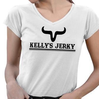 Kellys Jerky Custom Design Women V-Neck T-Shirt | Favorety CA