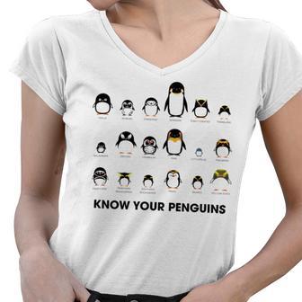 Know Your Penguins Women V-Neck T-Shirt | Favorety CA