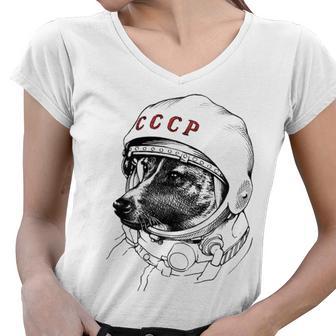 Laika Space Traveler Women V-Neck T-Shirt | Favorety UK