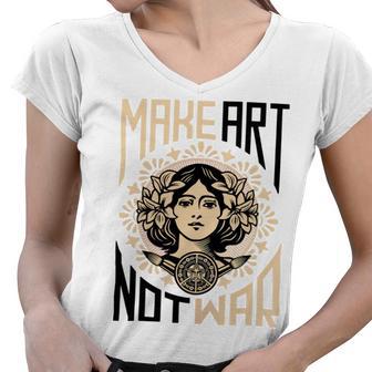 Make Art Not War Symbol Women V-Neck T-Shirt | Favorety AU