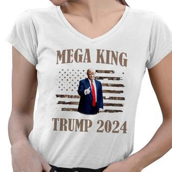 Mega King Mega King Trump 2024 Donald Trump Women V-Neck T-Shirt | Mazezy