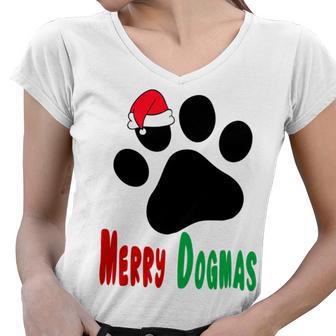 Merry Dogmas Women V-Neck T-Shirt | Favorety CA