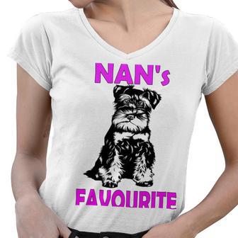 Miniature Schnauzer At Home Nans Favourite Multi Tasking Dog Women V-Neck T-Shirt | Favorety AU