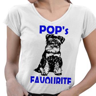 Miniature Schnauzer At Home Pops Favourite Multi Tasking Dog Women V-Neck T-Shirt | Favorety