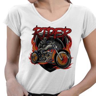 Motorcycle Halloween Costume Motorbike 497 Shirt Women V-Neck T-Shirt | Favorety