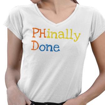 Phinally Done Women V-Neck T-Shirt | Favorety