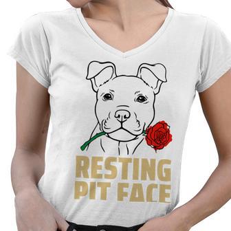 Pitbull Love I Love My Cute Pitbull 785 Shirt Women V-Neck T-Shirt | Favorety AU