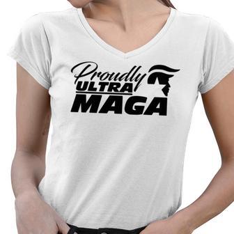 Proudly Ultra Maga Decallets Go Brandontrump Was Rightmandate Freedom Sticker Women V-Neck T-Shirt | Favorety UK