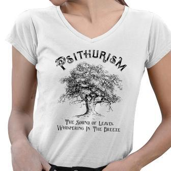 Psithurism The Sound Of Leaves Whispering In The Breeze Women V-Neck T-Shirt | Mazezy