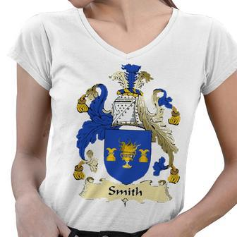 Smith Family Crest Classic T Shirt Women V-Neck T-Shirt - Seseable