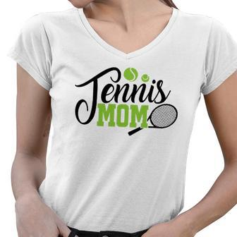 Tennis Mom - For Tennis Playing Mom Tennis Women V-Neck T-Shirt | Mazezy