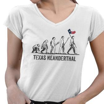 Texas Neanderthal Thinking Women V-Neck T-Shirt - Monsterry CA