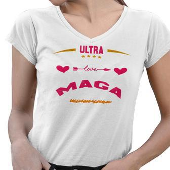 Ultra Maga And Proud Of It Essential Tshirt Women V-Neck T-Shirt - Monsterry