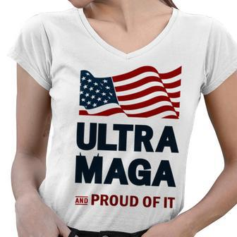 Ultra Maga And Proud Of It Tshirt Proud Ultra Maga Make America Great Again America Tshirt United State Of America Women V-Neck T-Shirt - Monsterry