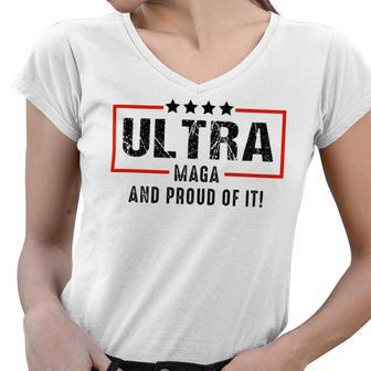 Vintage Ultra Maga And Proud Of It Women V-Neck T-Shirt | Favorety AU